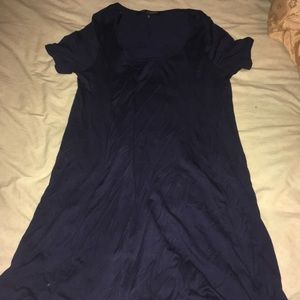 Navy flowy t-shirt dress (small)
